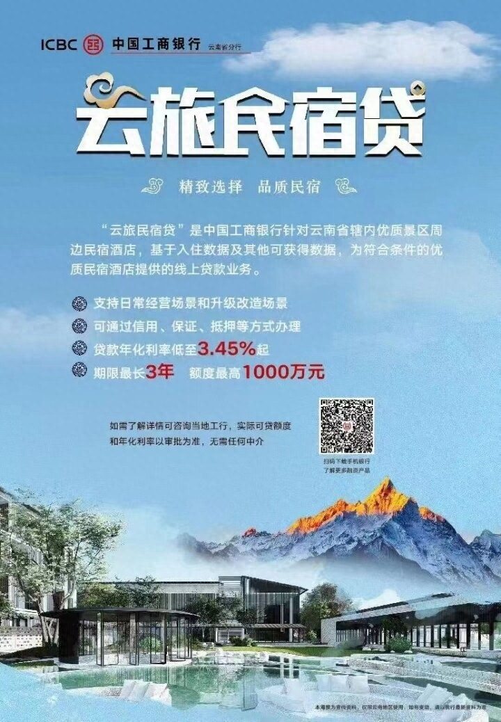 中国工商银行云南省分行“云旅民宿贷”正式发布