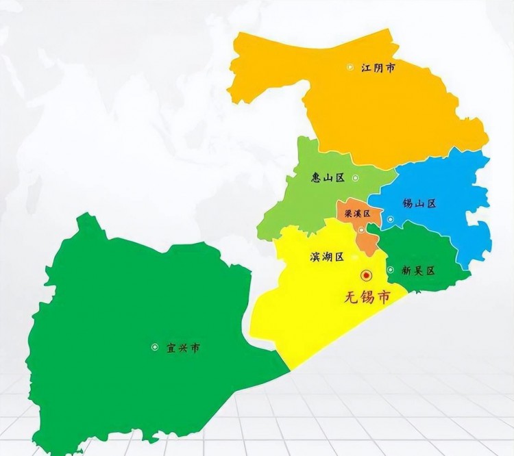江苏省第3大城市无锡市进行了区划调整目前市辖有7个区县